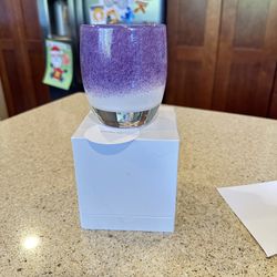 Glassybaby Protector Purpler and White Frit Candle Holder