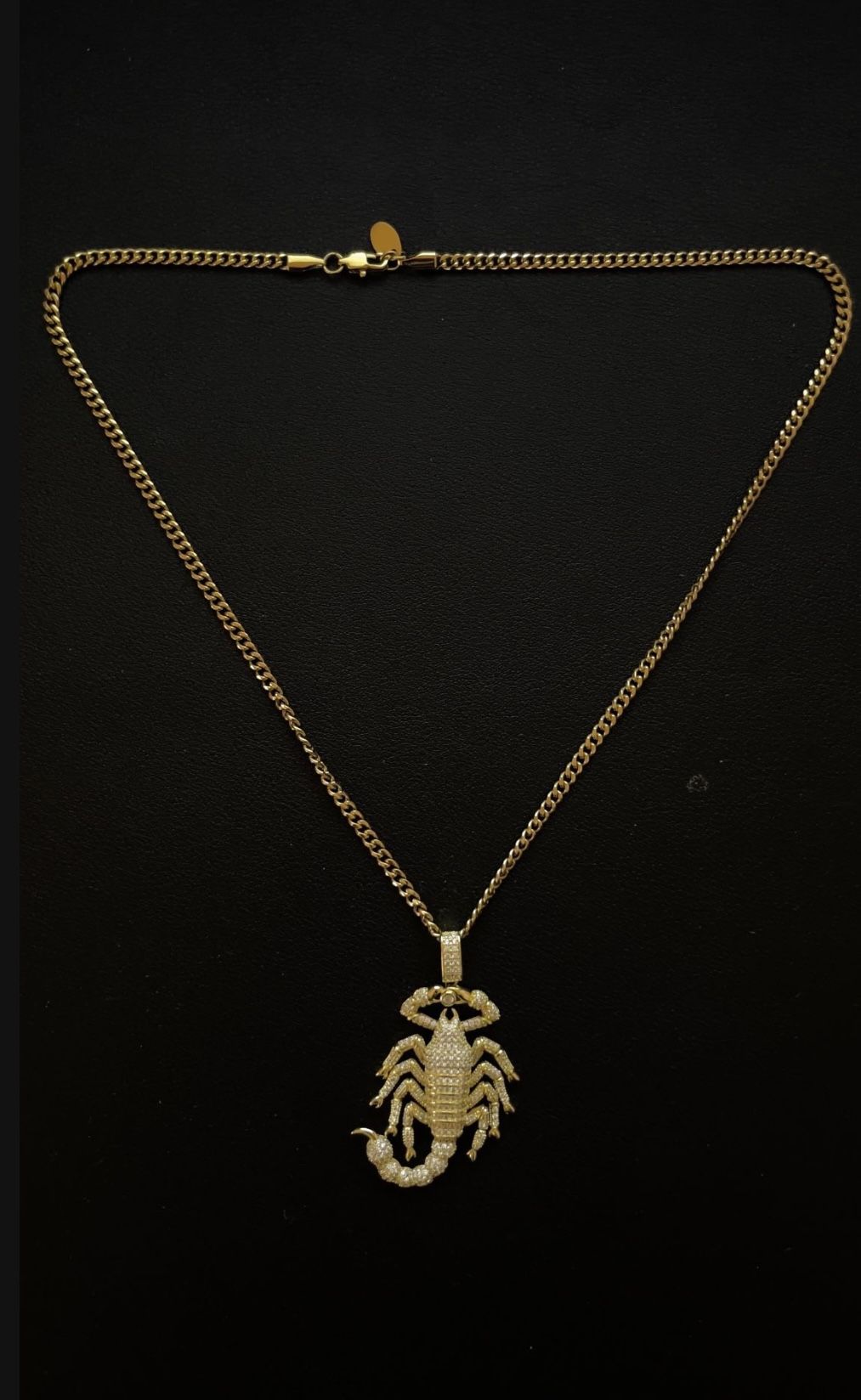 SPCY Gold Scorpion King Pendant with 22" Chain