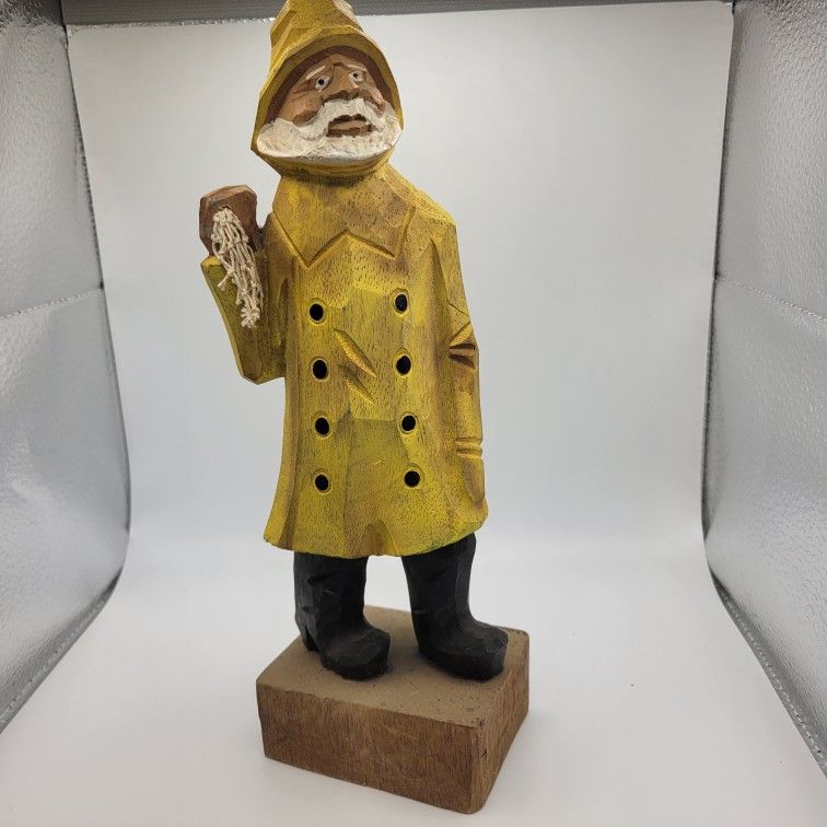 Nanco Wooden Hand Carved Weathered Sea Captain Sailor Figurine 10.5” - A1224