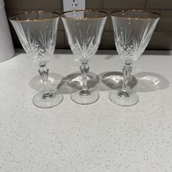 Vintage Genuine lead crystal wine glasses-set of 3