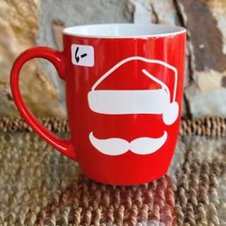 Where's Santa V2 Ceramic Red Coffee Mug Cup 4" Tall 12 Oz