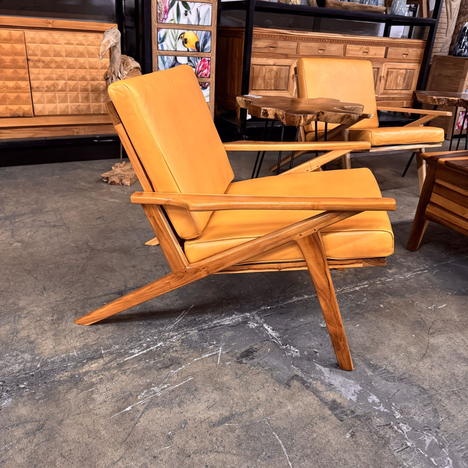Tan Top Grain Leather Armchair - Harry