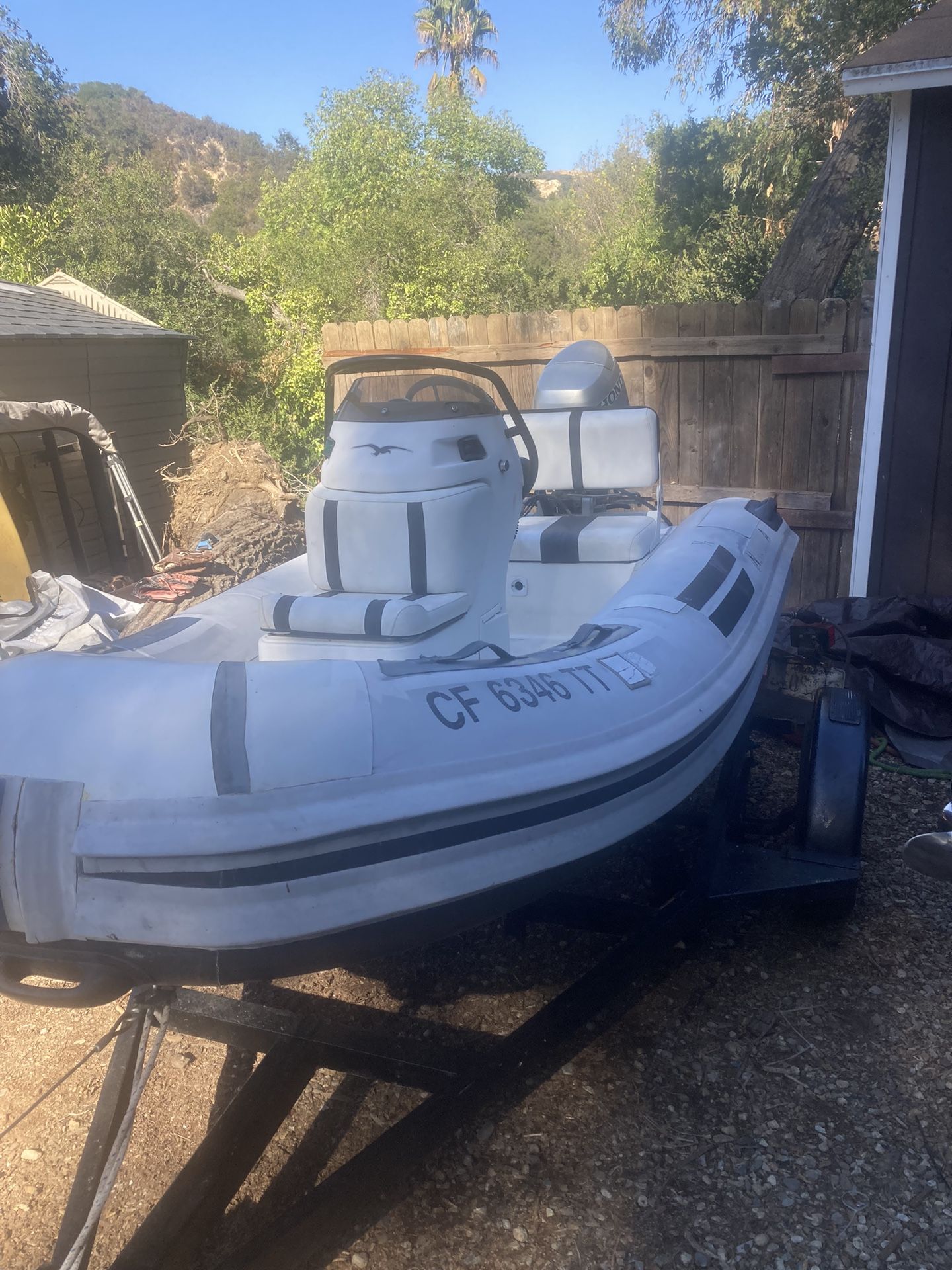 2002 Nautica Rib Inflatable Boat And Trailer