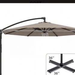 10 Ft Patio Umbrella With Weight Bags 