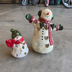 Ceramic Snowman Candleholder