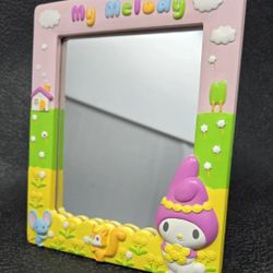 RARE Vintage My Melody SANRIO Decorative Standing Tabletop Makeup Vanity Mirror