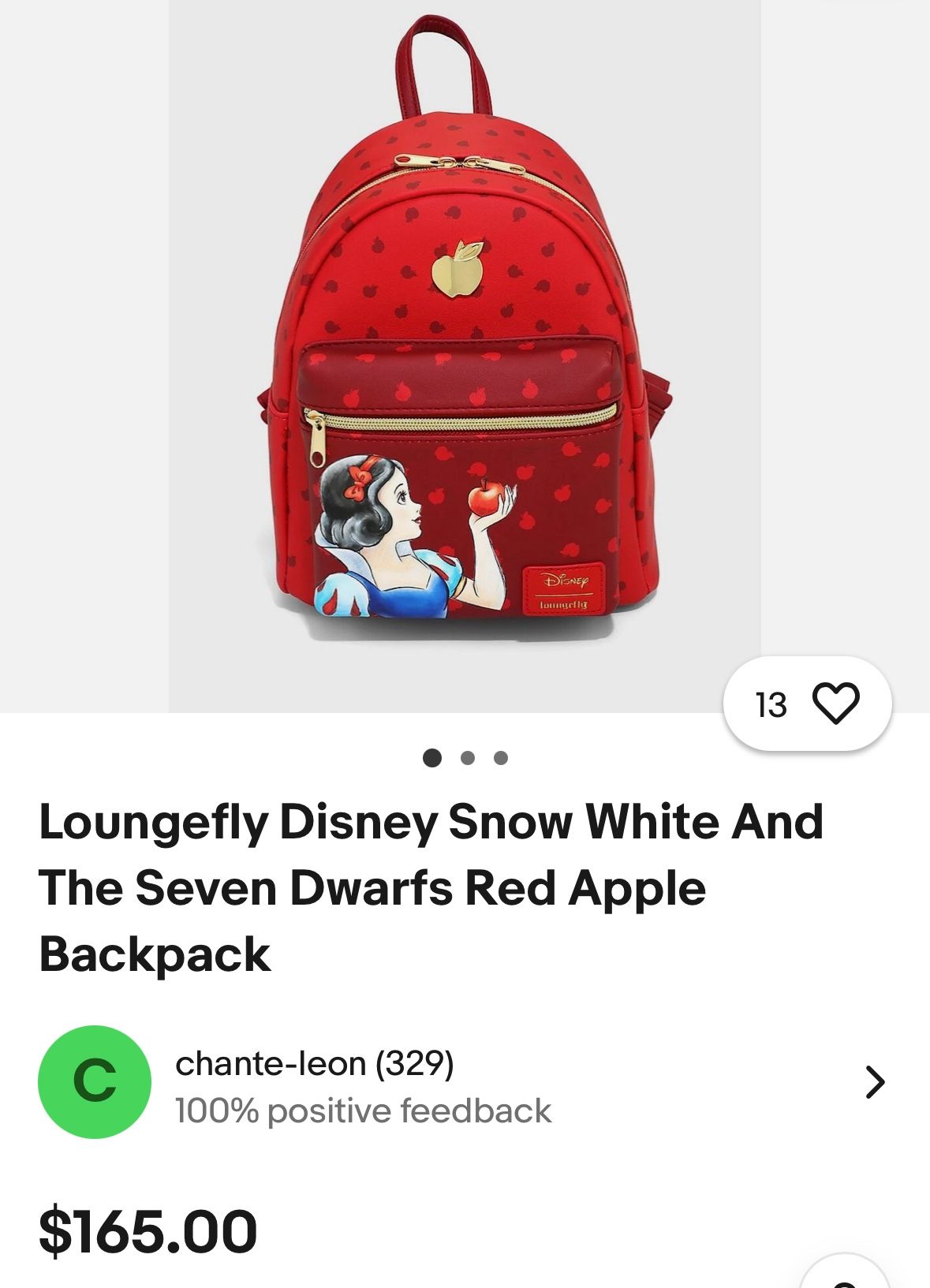 Loungefly Disney Snow White And The Seven Dwarfs Red Apple Backpack