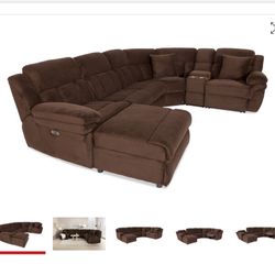 Grayish Brown Power Sectional