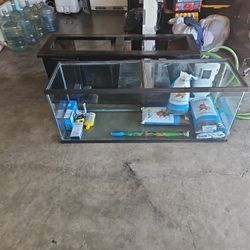 100 Gallon Fish Tank Everything U See .I Don't Have The Glass Top Or The Light . 