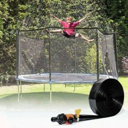 FJYQOP Trampoline Sprinkler Waterpark, Outdoor Water Game Sprinkler for Trampoline, Fun Summer Backyard Water Park Toy for Boys and Girls 39.3feet
