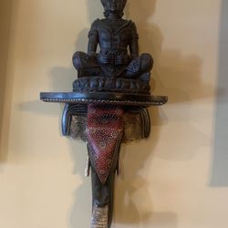 Wood Carving Elephant And More Antique Pieces 