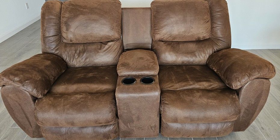 Microfiber Brown Sofa Set and a Cofee Table
