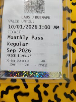 Metrolink monthly pass