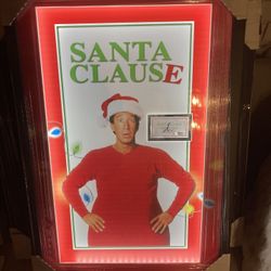 Santa Claus Signed Tim Allen Business Card Framed Lighted