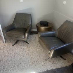 West elm leather chairs