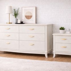 Cream Dresser + Nightstand Set