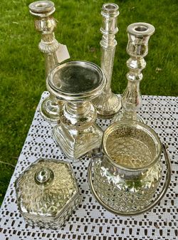 Mercury Glass Lot-Set Of 6