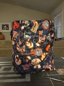 Country Music Themed Fabric Tote Bag