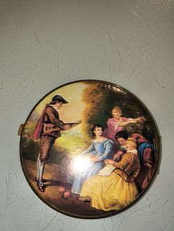 VINTAGE 1940'S BAROQUE VICTORIAN 3" COMPACT DOUBLE MIRROR WEST GERMANY