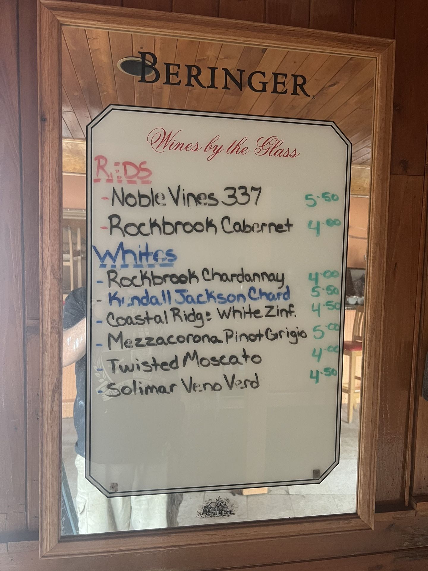 Bar Mirror W/ White Board