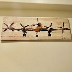 Vintage Airplane Canvas Painting