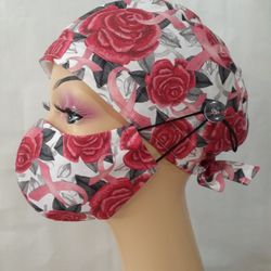 Breast Cancer Awareness Surgical Scrub Caps Set With Sweatbands  Women's Surgical Scrub Hats Chemo Hats Doctors Surgical Caps Nurses Scrub Hats Head W