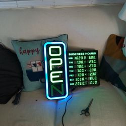 Open sign w business hours