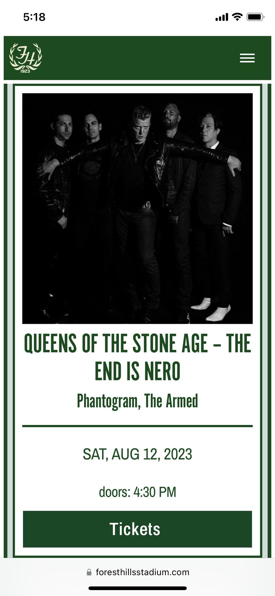Queens Of The Stone Age TICKETS