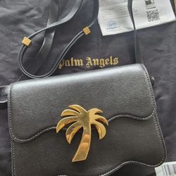 AUTHENTIC PALM ANGELS LEATHER SHOULDER BAG - $1000+ MSRP