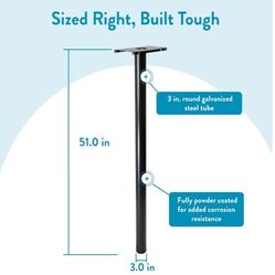 Galvanized Steel Mailbox Post, Black