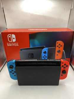 Nintendo Switch 1 neon Red Blue 32GB Handheld Console + Dock Complete In Box