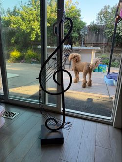 Large Metal Treble Clef Music Decor Sculpture