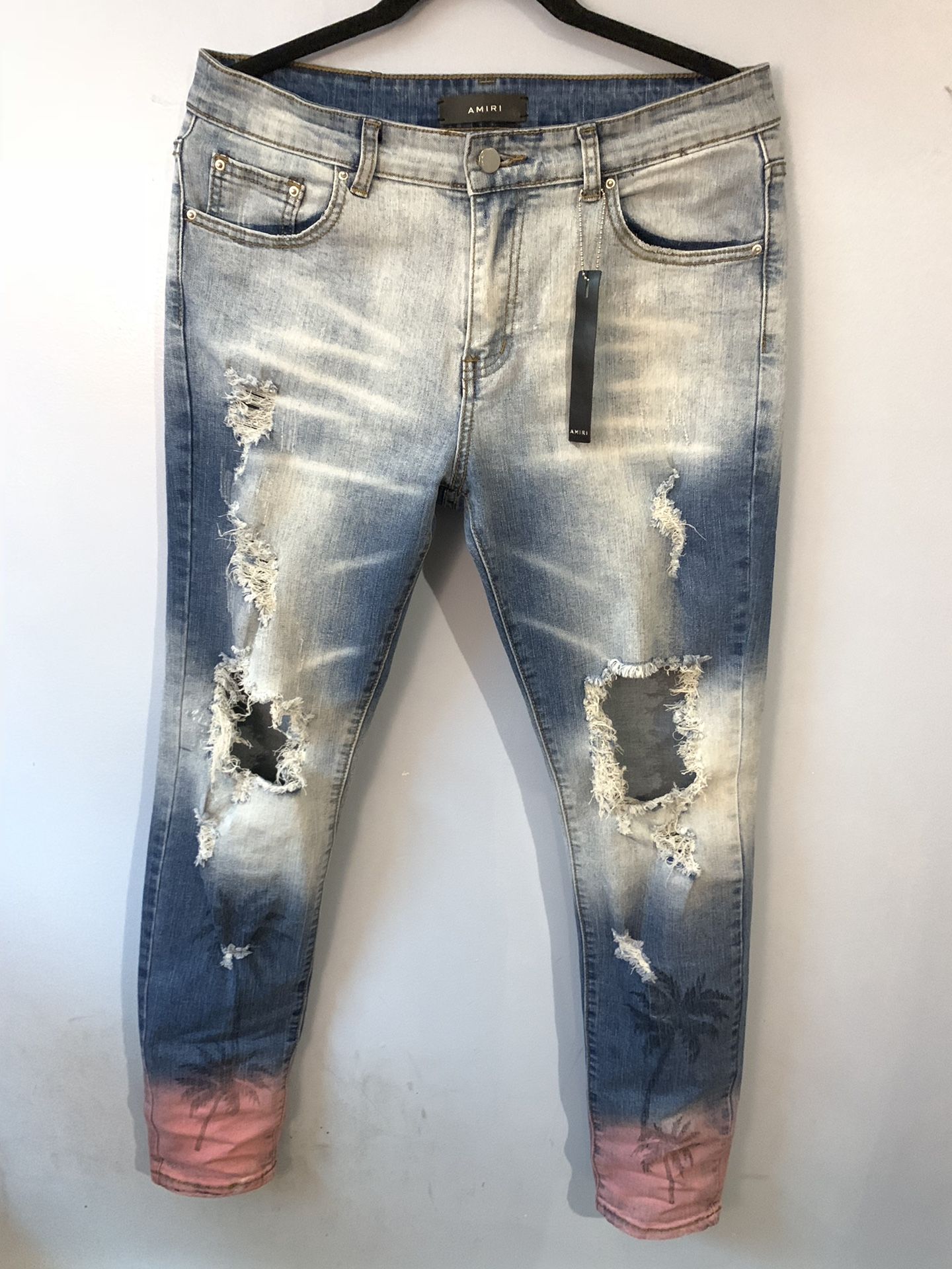 Brand New AMIRI PALM TREE Distressed Denim SIZE 32 MX1 jeans