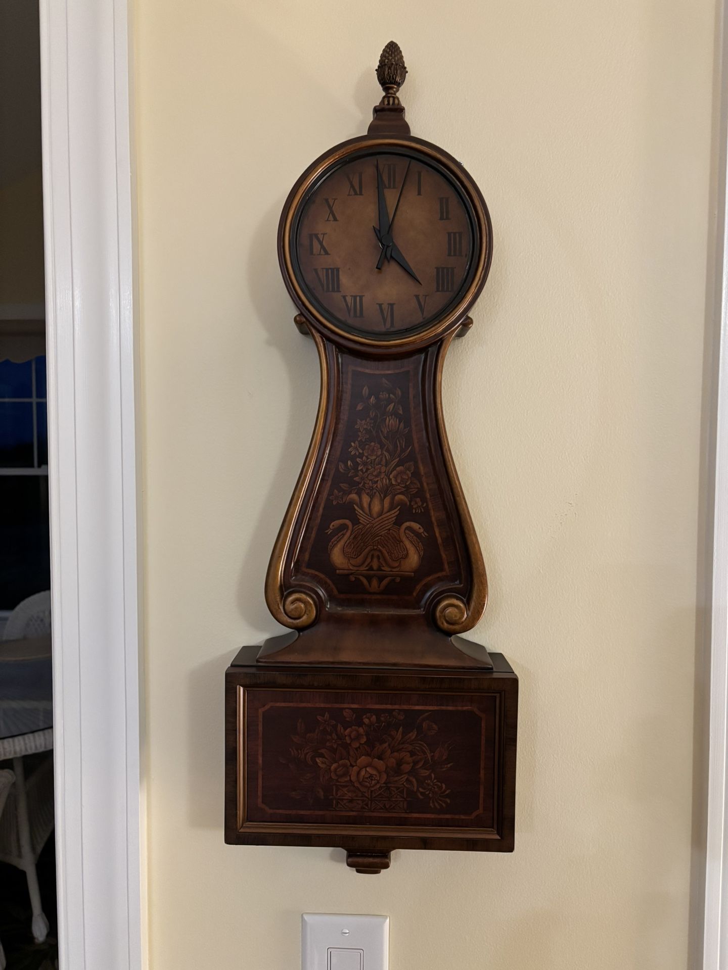 Wood Clock with Inlay Type Design