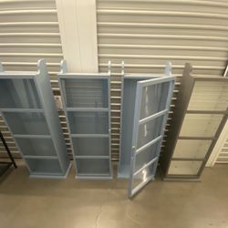 Display Cases W/ Glass Shelves X 4