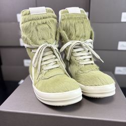 Premium Streetwear - Rick Owen High Top Pony Hair Geobasket ‘Dirty Acid’