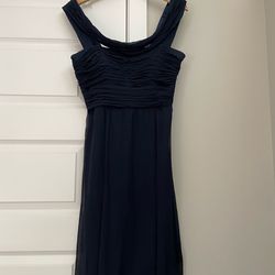 Jenny Yoo Navy Blue Silk Prom or Bridesmaid dress