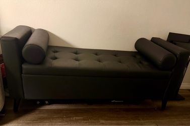 Black modern Storage Bench