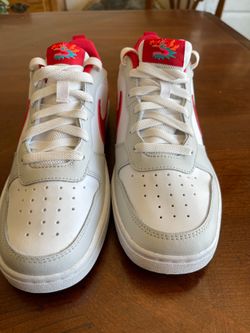 Nike Court Borough Low Recraft GS 'Photon Dust University Red' size7