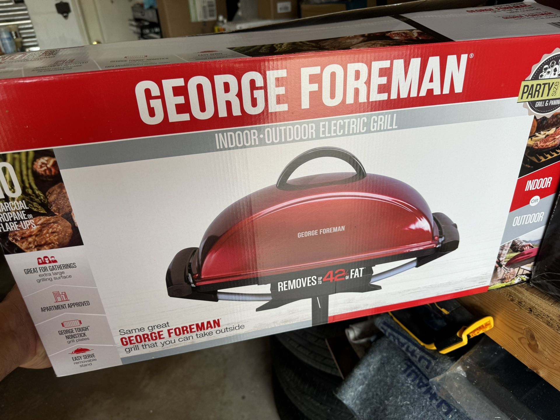 George Foreman 12 Serving Indoor/Outdoor Rectangular Electric