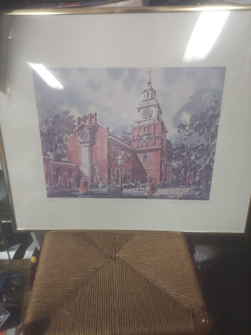Framed William C Ressler Print Independance Hall