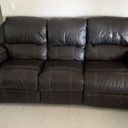Leather Sofa, Love Seat And Recliner 