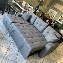 Grey Sectional Pull Out Bed 
