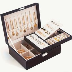 NEW 2 Layer Jewelry Box With Key Lock 
