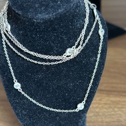 Silver And Gem Necklace 