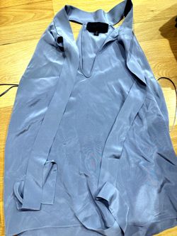 Nili Lotan Silk Halter Top with Neck Tie Blue-Gray Size 2 $60 OBO