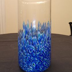 Large "Neverrino" Murano (Murrine) Glass Vase by Gae Aulenti for Vistosi  1970s
