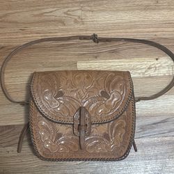 Vintage Woven Leather Satchel