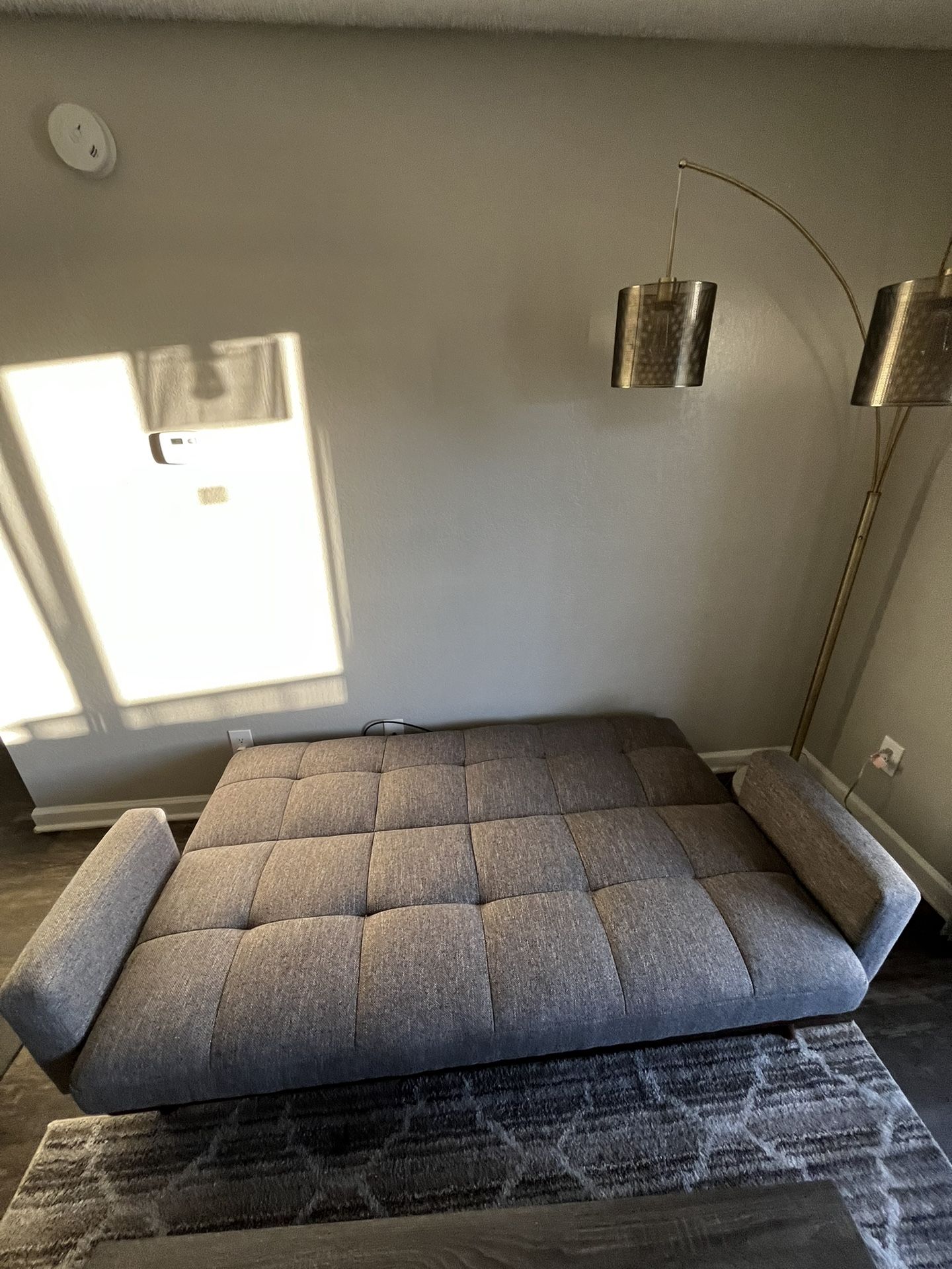 Modern Gray Futon Sofa – Stylish & Versatile