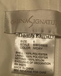 David Bridal GalinaSignature Ivory Wedding Dress
